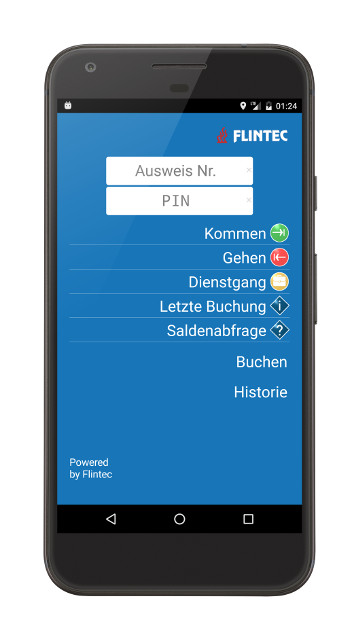 Flintec App mobile Zeiterfassung
