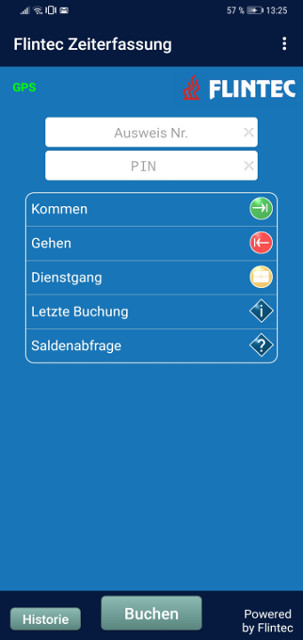 FLINTEC App für mobile Zeiterfassung