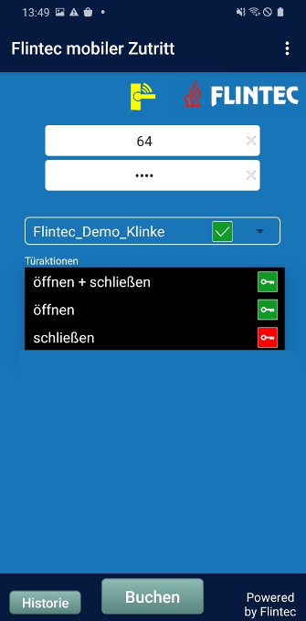 Flintec App für das Smartphone und Tablet mit Android Betriebssystem